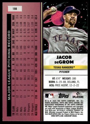 2025 Topps Chrome Cosmic #198 Jacob deGrom