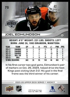 2025-26 Upper Deck #75 Joel Edmundson