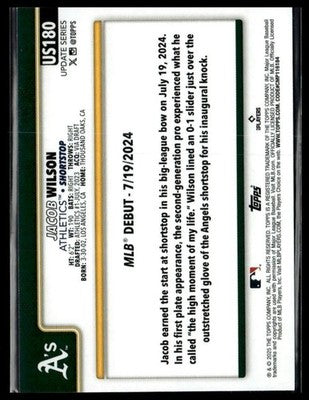 2025 Topps Update #US180 Jacob Wilson