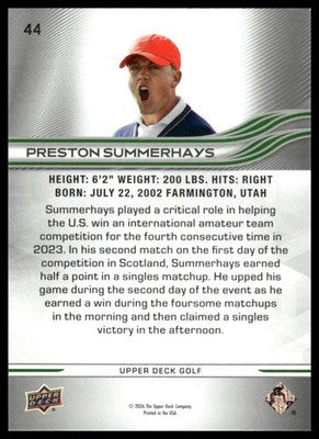 2026 Upper Deck #44 Preston Summerhays