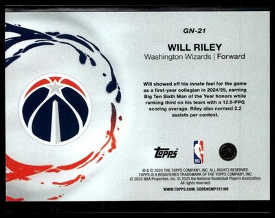 2025-26 Topps #GN-21 Will Riley Generation Now
