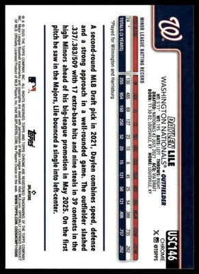 2025 Topps Chrome Update #USC146 Daylen Lile