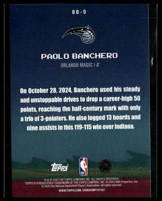 2025-26 Topps #8B-9 Paolo Banchero 8-Bit Ballers