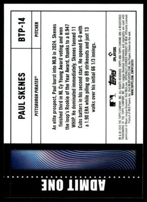 2026 Topps #BTP-14 Paul Skenes Big Ticket Players