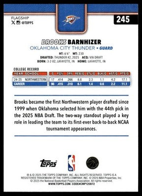 2025-26 Topps #245 Brooks Barnhizer