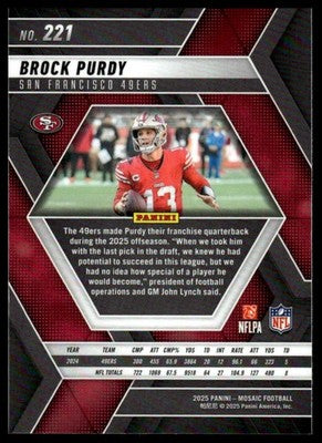 2025 Panini Mosaic #221 Brock Purdy