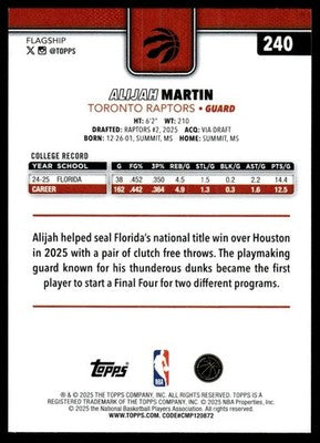 2025-26 Topps #240 Alijah Martin Sandglitter