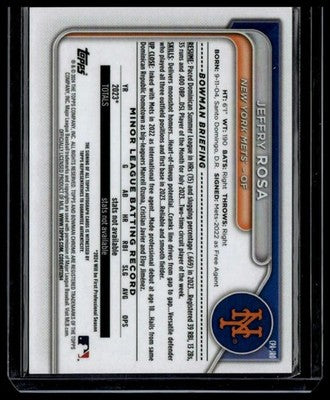2024 Bowman #CPA-JRO Jeffry Rosa Chrome Prospects Autographs
