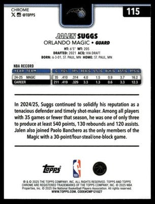 2025-26 Topps Chrome #115 Jalen Suggs