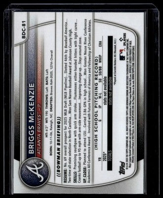 2025 Bowman Draft #BDC-81 Briggs McKenzie Chrome