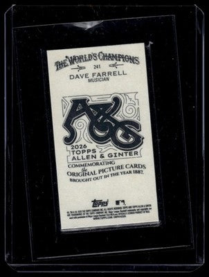 2026 Topps Allen & Ginter #241 Dave Farrell Mini A&G Back