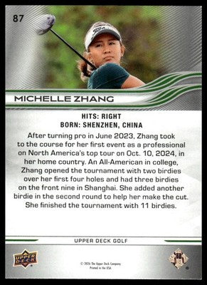 2026 Upper Deck #87 Michelle Zhang