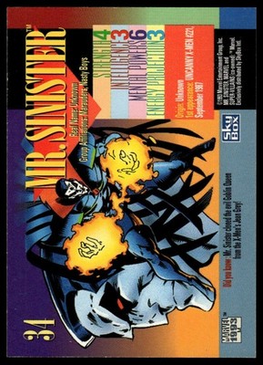 1993 SkyBox Marvel Universe #34 Mr. Sinister