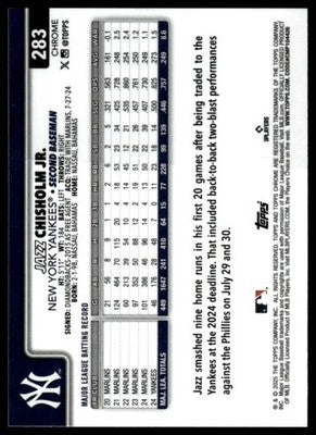 2025 Topps #185 Jazz Chisholm Jr. Rainbow Foil