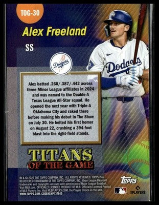 2026 Topps #TOG-30 Alex Freeland Titans of the Game