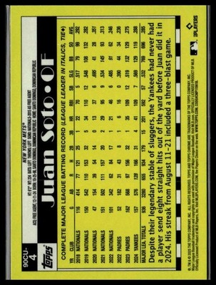 2025 Topps Update #U90C-7 Juan Soto 1990 Topps Baseball 35th Anniversary Chrome