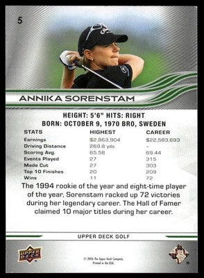 2026 Upper Deck #5 Annika Sorenstam