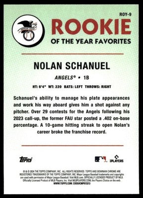 2024 Bowman #ROY-9 Nolan Schanuel Rookie of the Year Favorites