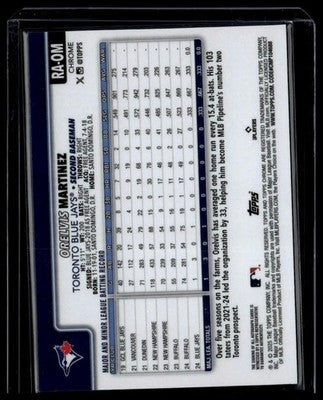2025 Topps Chrome #RA-OM Orelvis Martinez Rookie Autographs Purple #/299
