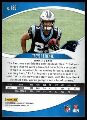 2025 Panini Absolute #189 Trevor Etienne Blue