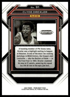 2023 Panini Prizm Draft Picks #91 Clyde Drexler