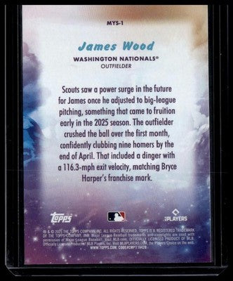 2025 Topps Update #MYS-1 James Wood Mystical