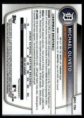 2025 Bowman Draft #BDC-156 Michael Oliveto Chrome