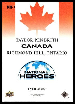 2026 Upper Deck #NH-7 Taylor Pendrith National Pride
