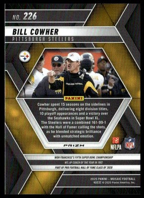 2025 Panini Mosaic #226 Bill Cowher Mosaic Green