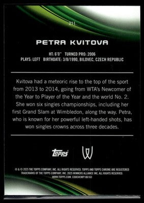 2025 Topps Chrome Sapphire Edition #211 Petra Kvitova