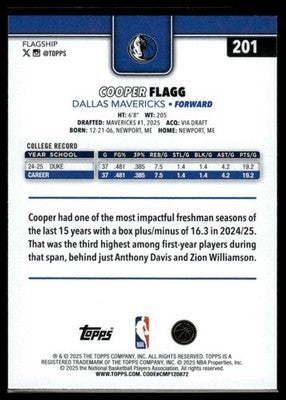 2025-26 Topps #201 Cooper Flagg