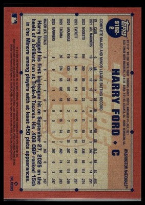 2026 Topps #91B2-2 Harry Ford 1991 Topps Baseball 35th Anniversary (Series Two)