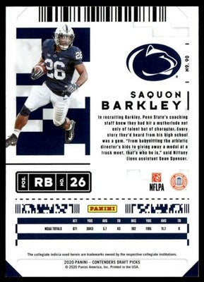 2020 Panini Contenders Draft Picks #90 Saquon Barkley