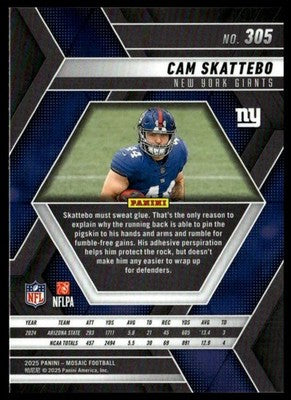 2025 Panini Mosaic #305 Cam Skattebo Mosaic