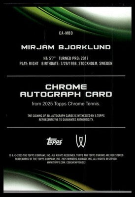 2025 Topps Chrome Sapphire #CA-MBD Mirjam Bjorklund Sapphire Auto Orange #/25