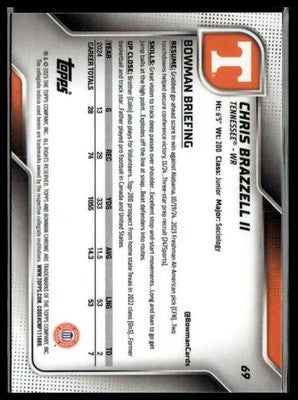 2025 Bowman University Chrome #69 Chris Brazzell II