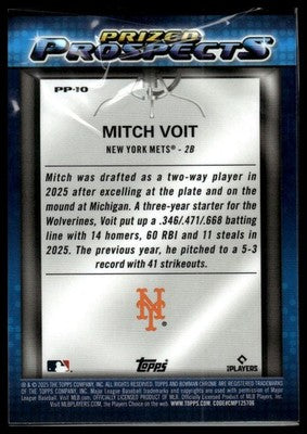 2025 Bowman Draft #PP-10 Mitch Voit Prized Prospects