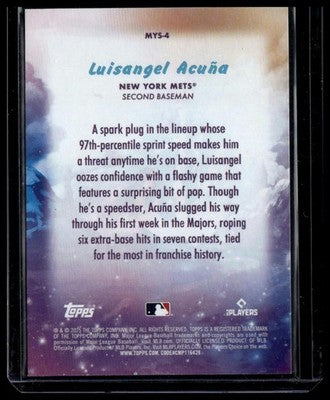 2025 Topps Update #MYS-4 Luisangel Acuña Mystical