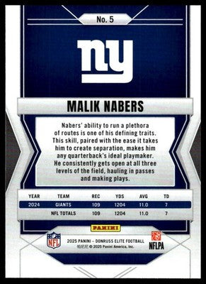 2025 Donruss Elite #5 Malik Nabers