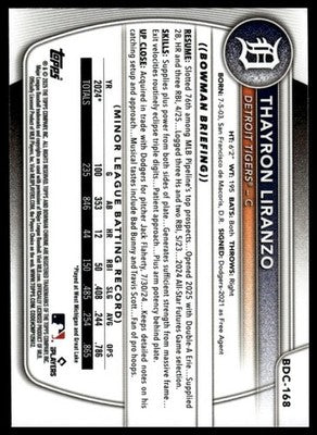 2025 Bowman Draft #BDC-168 Thayron Liranzo Chrome