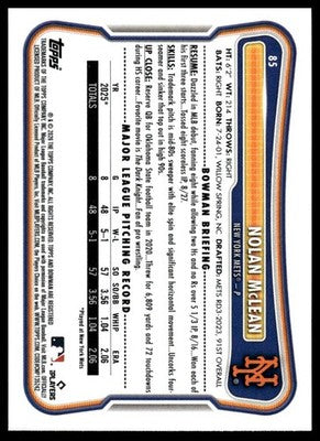 2026 Bowman #85 Nolan McLean