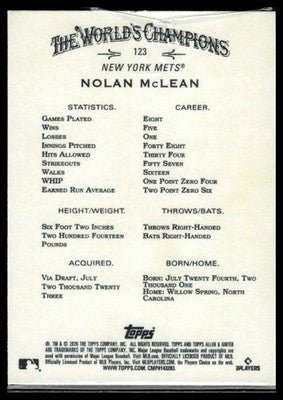 2026 Topps Allen & Ginter #123 Nolan McLean