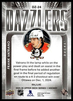 2025-26 Upper Deck #DZ-24 Frank Vatrano Dazzlers Blue