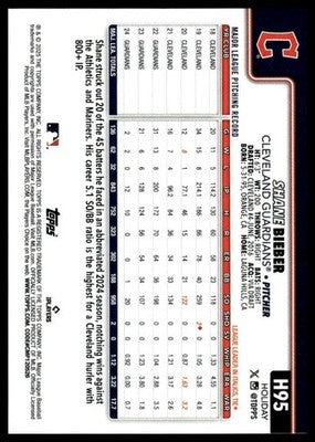 2025 Topps Holiday #H95 Shane Bieber