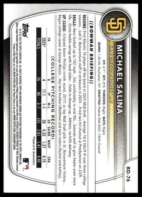 2025 Bowman Draft #BD-76 Michael Salina