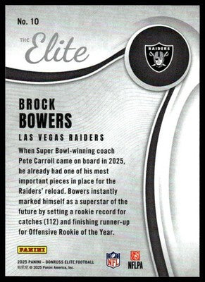 2025 Donruss Elite #10 Brock Bowers The Elite Lavender