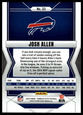2025 Donruss Elite #33 Josh Allen