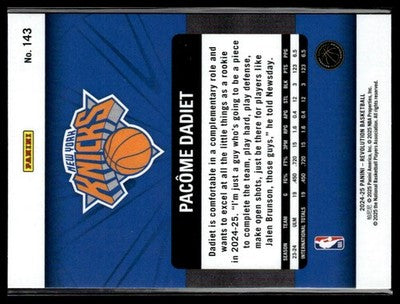 PACOME DADIET RC 2024-25 Panini Revolution #143 Rookie