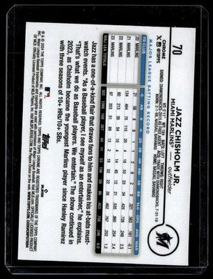 2024 Topps #223 Jazz Chisholm Jr. Aqua
