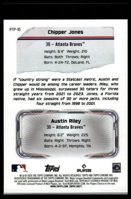 2026 Topps Chrome #PTP-10 Chipper Jones / Austin Riley Past to Present